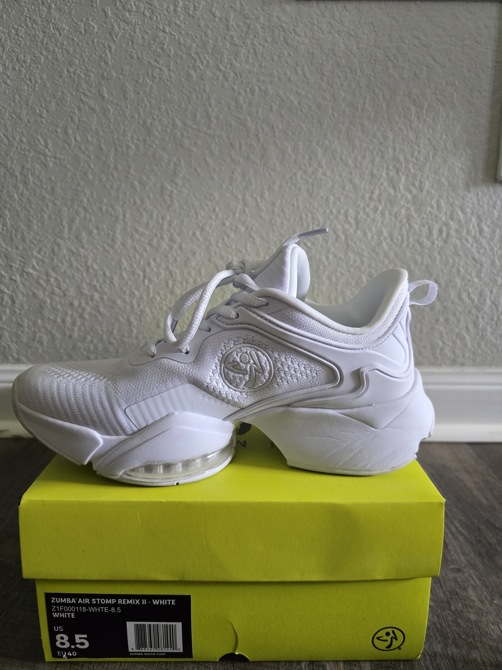 Zumba Stomp Remix II-Fitness All-White Women's Athletic Sneakers - Picture 3 of 5